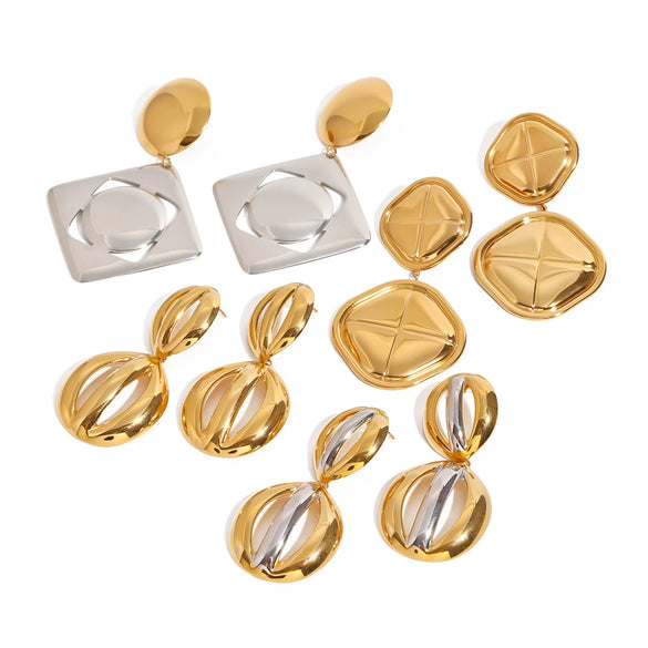 Stainless Steel Geometric Exaggerated Electroplated Women's Earrings
