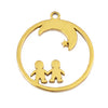 Stainless Steel Geometric Family Round Happiness Diy Pendant Jewelry Accessories