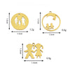 Stainless Steel Geometric Family Round Happiness Diy Pendant Jewelry Accessories
