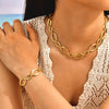 Stainless Steel Geometric Fashion Bracelet Necklace For Women