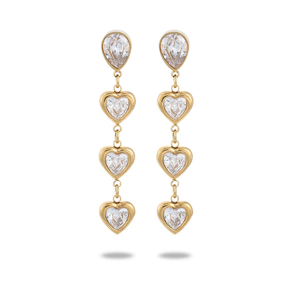 Stainless Steel Geometric Fashion Earrings For Women With Electroplating Design
