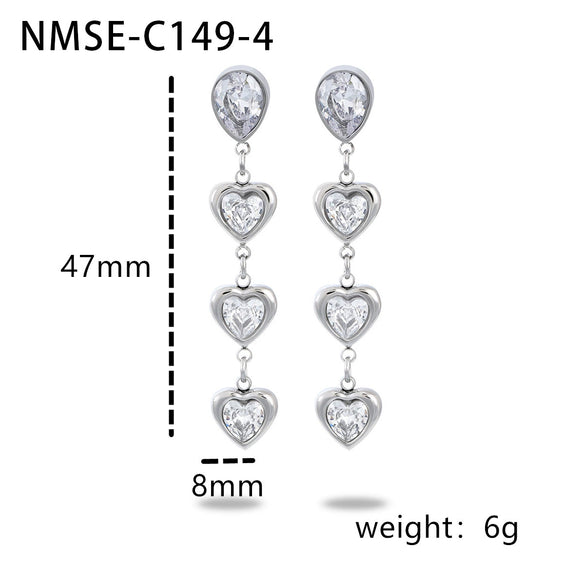 Stainless Steel Geometric Fashion Earrings For Women With Electroplating Design