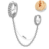 Stainless Steel Geometric Fashion Electroplated Hanging Earrings With White Zirconium Ear Buckle