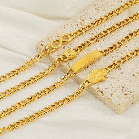 Stainless Steel Geometric Fashion Electroplated Women's Cuban Chain Bracelet