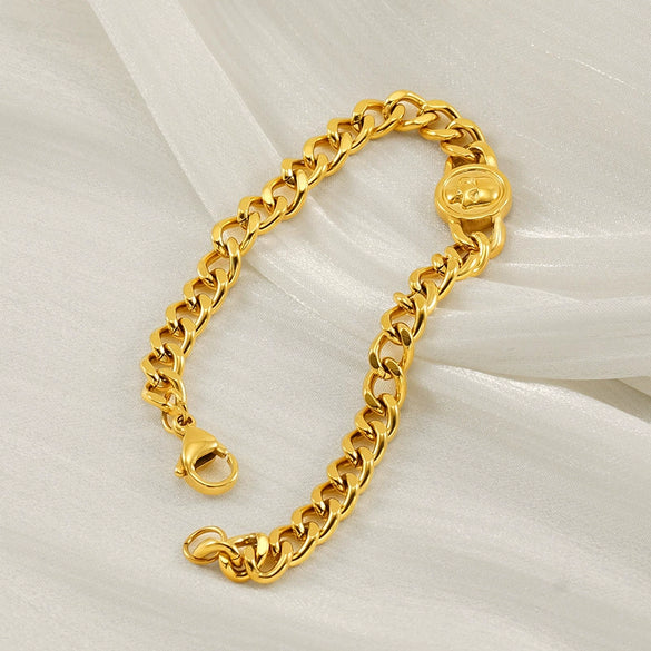 Stainless Steel Geometric Fashion Electroplated Women's Cuban Chain Bracelet
