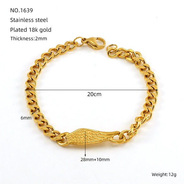 Stainless Steel Geometric Fashion Electroplated Women's Cuban Chain Bracelet