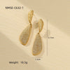 Stainless Steel Geometric Fashion Exaggerated Electroplated Frosted Fold Texture Earrings For Women