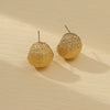 Stainless Steel Geometric Fashion Exaggerated Electroplated Frosted Fold Texture Earrings For Women