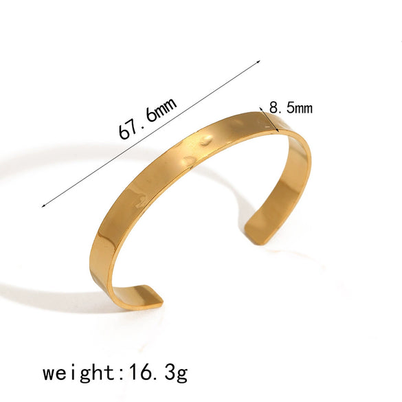Stainless Steel Geometric Fashion Jewelry Set For Women Ring Bracelet And Earrings With Electroplating