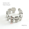 Stainless Steel Geometric Fashion Opening Adjustable Ring For Women