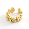 Stainless Steel Geometric Fashion Opening Adjustable Ring For Women