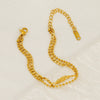 Stainless Steel Geometric Feather Design Electroplated Clavicle Chain For Women And Unisex