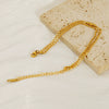 Stainless Steel Geometric Feather Design Electroplated Clavicle Chain For Women And Unisex