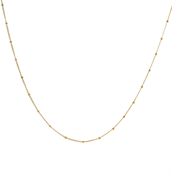 Stainless Steel Geometric Fine Bead Chain Necklace For Women Electroplated Minimalist Fashion Stacked Collar Jewelry