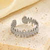 Stainless Steel Geometric Fish Bone Ring For Women 18K Goldplated Electroplated