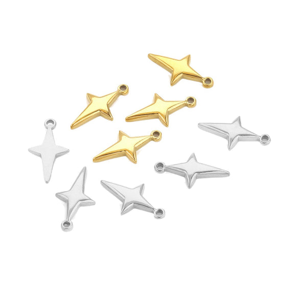 Stainless Steel Geometric Fish Pattern Jewelry Supplies For Diy Bracelet Necklace Pendant Earrings With Electroplating