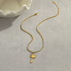 Stainless Steel Geometric Fishtail Pendant Necklace Electroplated With 18K Gold For Women