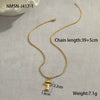 Stainless Steel Geometric Fishtail Pendant Necklace Electroplated With 18K Gold For Women