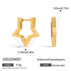 Stainless Steel Geometric Fivepointed Star Cut Out Electroplated Women's Earrings Jewelry