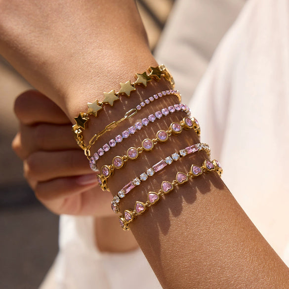 Stainless Steel Geometric Fivepointed Star Electroplated Women's Bracelet Jewelry