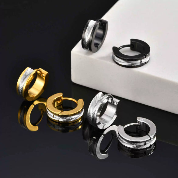 Stainless Steel Geometric Flower Earrings Electroplated Unisex Jewelry