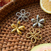 Stainless Steel Geometric Flower Earrings With Electroplating Design