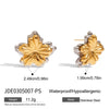 Stainless Steel Geometric Flower Electroplated Earrings For Women