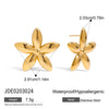 Stainless Steel Geometric Flower Electroplated Women's Earrings