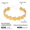 Stainless Steel Geometric Flower Opening Ring Bracelet Electroplated Women's Jewelry
