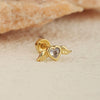 Stainless Steel Geometric Flower Women's Cartilage Piercing Earrings With Electroplating