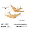 Stainless Steel Geometric Flying Bird Swallow Earrings With Electroplating For Women
