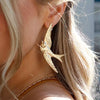 Stainless Steel Geometric Flying Bird Swallow Earrings With Electroplating For Women