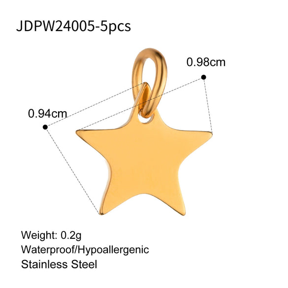 Stainless Steel Geometric Fourleaf Clover Star Jewelry Accessories Pendant Necklace With Electroplating