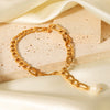 Stainless Steel Geometric Freshwater Pearl Pendant Figaro Chain Anklet Women's Jewelry