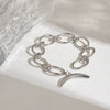 Stainless Steel Geometric Fruit Pattern Electroplated Minimalist Bracelet For Men And Women