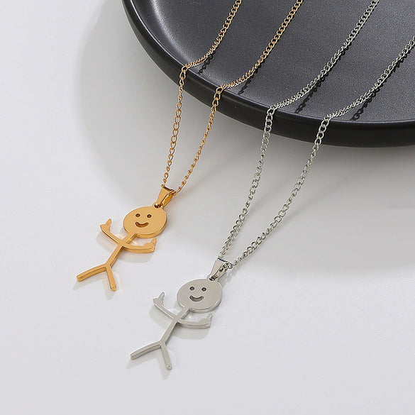 Stainless Steel Geometric Funny Doodle Unisex Necklace