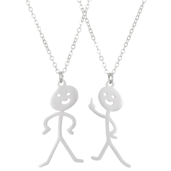 Stainless Steel Geometric Funny Doodle Unisex Necklace