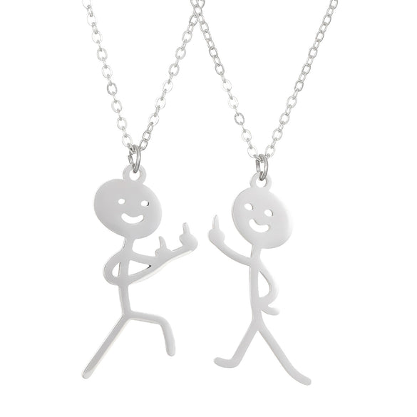 Stainless Steel Geometric Funny Doodle Unisex Necklace