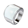 Stainless Steel Geometric Gem Ring Unisex Vacuum Plated Jewelry