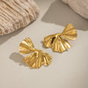 Stainless Steel Geometric Ginkgo Leaf Earrings Electroplated Casual Niche Fashion Jewelry