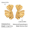 Stainless Steel Geometric Ginkgo Leaf Earrings Electroplated Casual Niche Fashion Jewelry