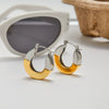 Stainless Steel Geometric Glossy Electroplated Earrings Classic Style
