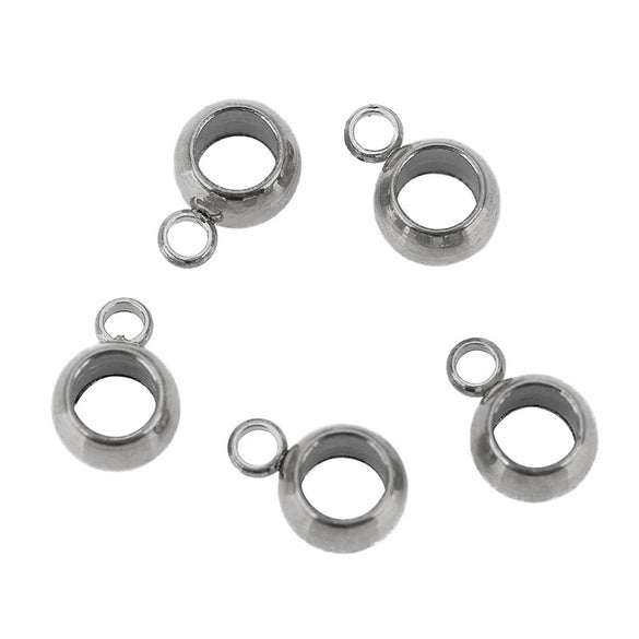 Stainless Steel Geometric Glossy Welding Ring Single Hole Beads 18K Vacuum Plated Pendant Accessories For Handmade Jewelry