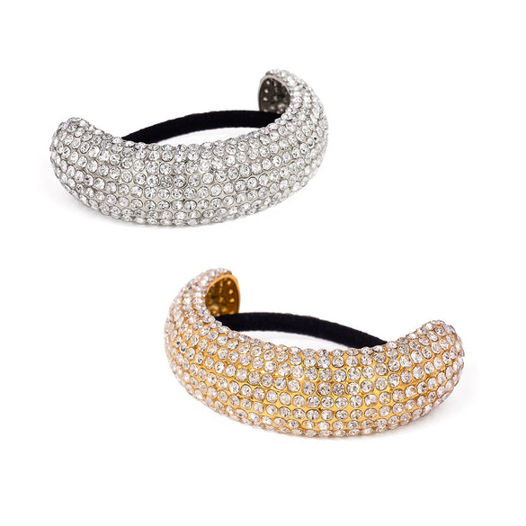 Stainless Steel Geometric Hair Ring Headwear With Diamondencrusted And Electroplating Treatment