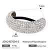 Stainless Steel Geometric Hair Ring Headwear With Diamondencrusted And Electroplating Treatment