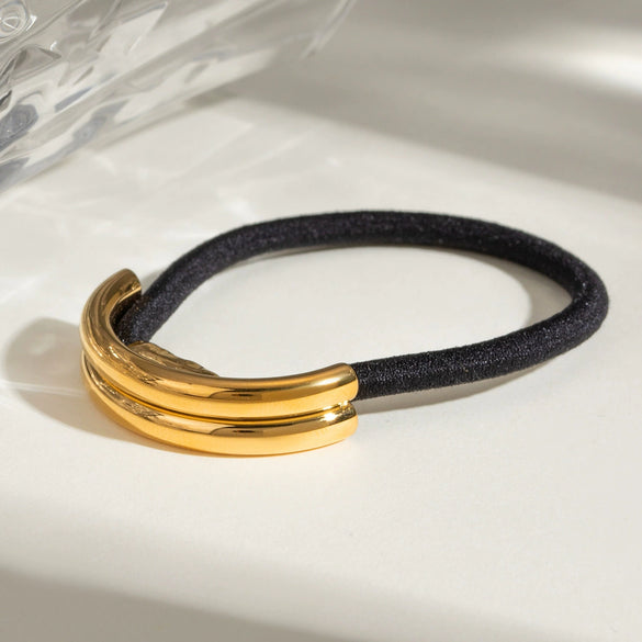 Stainless Steel Geometric Hair Rope And Hair Ring Hair Accessories With Electroplating Treatment