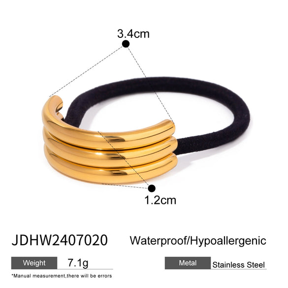 Stainless Steel Geometric Hair Rope And Hair Ring Hair Accessories With Electroplating Treatment