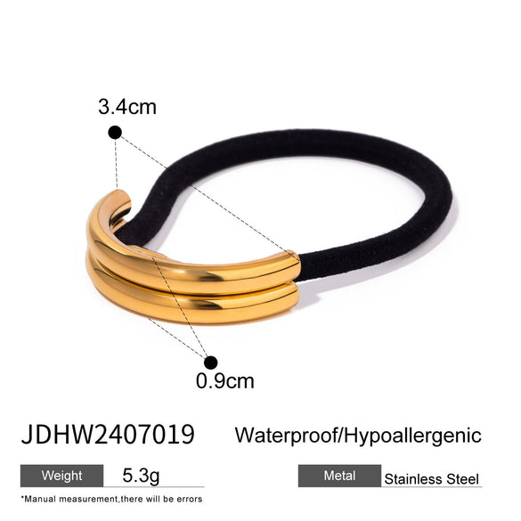 Stainless Steel Geometric Hair Rope And Hair Ring Hair Accessories With Electroplating Treatment