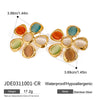 Stainless Steel Geometric Hammer Flower Ring With Electroplating For Women