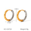 Stainless Steel Geometric Hammer Pattern Electroplated Women's Earrings
